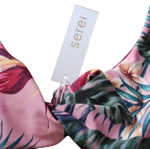 SEREI SWIM BIKINI TOP REVERSIBLE TROPICAL PRINT NWT L‎ - Picture 3 of 4
